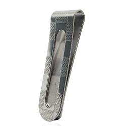 Fermasoldi con riquadri in acciaio lucido mm 52x16
