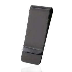 Fermasoldi rettangolare in acciaio placcato rutenio mm 52x20 da personalizzare