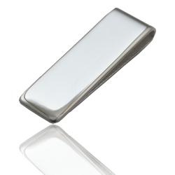 Fermasoldi liscio mm 52x15 con fondo martellato in argento massiccio 925 -Personalizzabile-