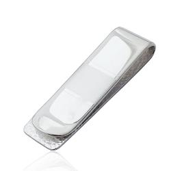 Fermasoldi liscio mm 52x15 con inserto satinato in argento massiccio titolo 925 da personalizzare