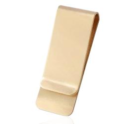 Fermasoldi rettangolare in acciaio satinato e dorato mm 52x20 da personalizzare