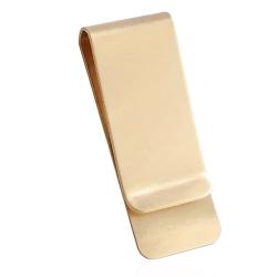 Fermasoldi rettangolare in acciaio satinato e dorato mm 52x20 da personalizzare