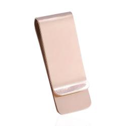 Fermasoldi rettangolare in acciaio satinato e ramato mm 52x20 da personalizzare