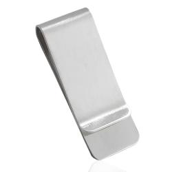 Fermasoldi rettangolare in acciaio satinato mm 52x20 da personalizzare