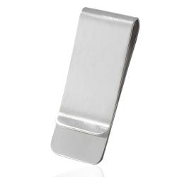 Fermasoldi rettangolare in acciaio satinato mm 52x20 da personalizzare