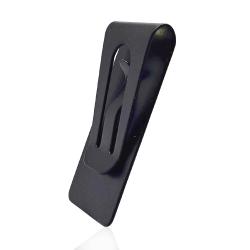 Fermasoldi in acciaio satinato placcato rutenio mm 55x26 da personalizzare