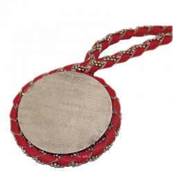 Collana girocollo spirale cm 40 in pelle rossa e argento 925 rodiato