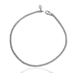 Bracciale tennis mm 1,5 in oro bianco 18 carati cm 18 con zirconi bianchi