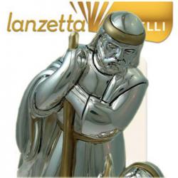 Statua natività in argento galvanico cm 18x10 con scena natalizia
