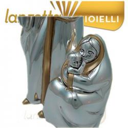 Statua natività in argento galvanico cm 18x10 con scena natalizia