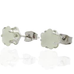 Orecchini a lobo per bambina stella colorata mm 6x6 acciaio anallergico