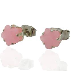 Orecchini a lobo per bambina stella colorata mm 6x6 acciaio anallergico