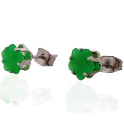 Orecchini a lobo per bambina stella colorata mm 6x6 acciaio anallergico