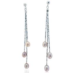 orecchini pendenti perla rosa ottone anticato francese giglio penzolante orecchini Gioielli Orecchini Orecchini a grappolo 
