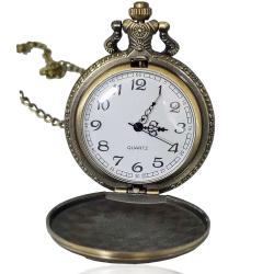 Orologio da tasca vintage carte da poker mm 46 in lega di bronzo con catena