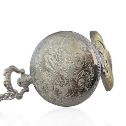 Orologio da tasca vintage mm 46 in lega di zinco con falce e martello dorato e con catena in acciaio