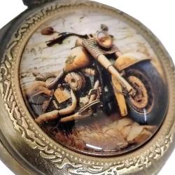 Orologio vintage moto mm 35 in lega di bronzo con catena