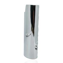 Porta accendino cm 8 in lega di zinco placcato argento - personalizzabile -