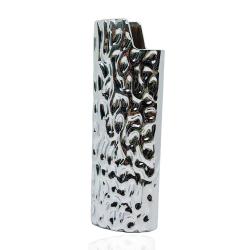Porta accendino cm 8 in lega di zinco placcato argento - Personalizzabile -