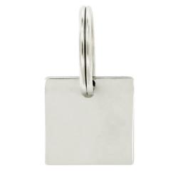 Targhetta medaglia per cane in acciaio inossidabile quadrata mm 20x20 con brise personalizzabile con incisione