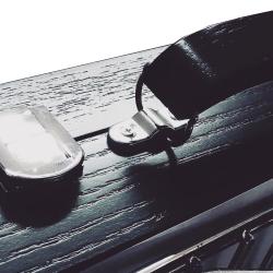 Valigia porta carte fiches e dadi in legno nero con borchia in argento 925