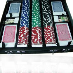 Valigia porta carte fiches e dadi in legno nero con borchia in argento 925