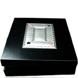 Valigia porta carte fiches e dadi in legno nero con borchia in argento 925